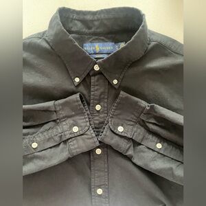 Ralph Lauren - all cotton black button up shirt Size XL (slim fit)